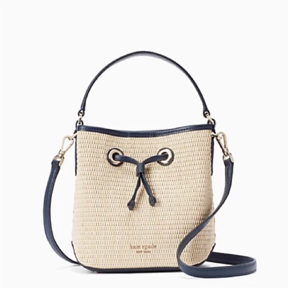Kate Spade New York Eva Straw Small Bucket Bag - Picture 3 of 13